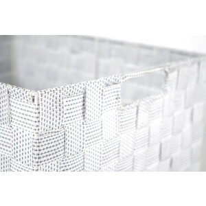 Regalkorb-Set rechteckig, aus weiß grauem Nylon mit vier Größen