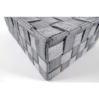 Regalkorb mit Deckel Nylon auf Metallrahmen geflochten grau