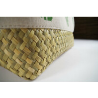 Dekoschale LEAF aus Seegras eckige Form mit Textil S/3