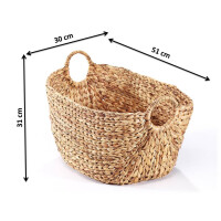 Korb storage basket laundry basket - water hyacinth - 51x30x36 cm