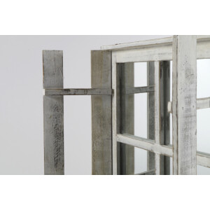 Pflanz-Fenster für Blumentöpfe - Holz mit Spiegeln - Used Look 42 cm lang