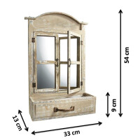 Decorative window with mirror plantable 1 vessel with film