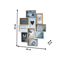 Image frame picture holder Collage Heart for 10 pictures