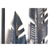 Wandbild LEAFS aus Metall in blau- und grautönen