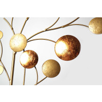 Wanddekoration Zweig aus Metall in Gold und Kupfer