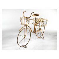 Decorative bike/plant stand made of metal natural grate