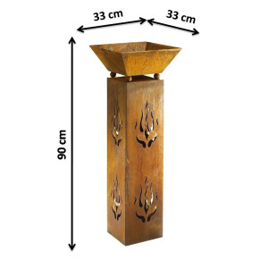 Dekol column with bowl 33x33x90 cm rust optics made of metal