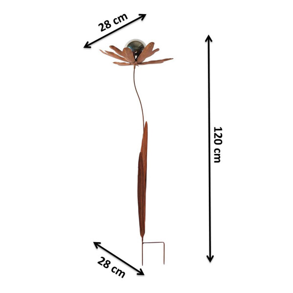 Gartenstecker RUSTY FLOWER in Rostoptik Materialmix 118 cm hoch, 21,95 €