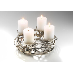 Decorative wreath round made of metal for 4 candles