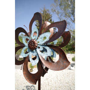 Metal wind turbine decoration plug flower