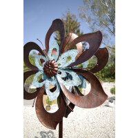 Metal wind turbine decoration plug flower