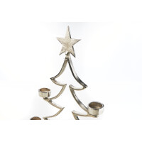 Kerzenleuchter Tanne - Metall - für 5 Teelichter - silber - Höhe 48 cm