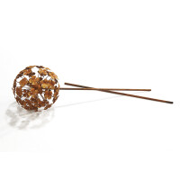 Gartenstecker Dekostecker rusty flower ball H 110 cm