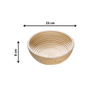Pipe back basket made of rattan with around natural colors 23 cm diameter