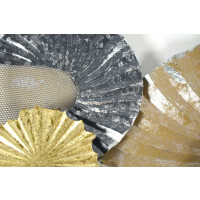 Wandbild 3D -SHELL-  Metall - gold anthrazit