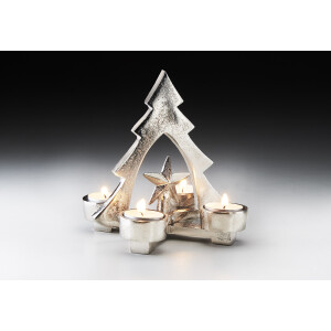 Kerzenhalter Teelichthalter -Weihnachtsbaum- Metall -...