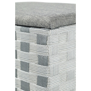 Wäschebehälter Wäschesammler - Nylon - weiß-grau - 44x32x52cm