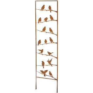 Garden plug birds rank aid garden sign - metal - natural grate - 39x1x139 cm