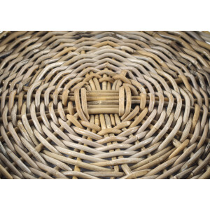 Tablet decorative tray serving tray made of rattan cubu gray - round