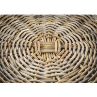 Tablet decorative tray serving tray made of rattan cubu gray - round
