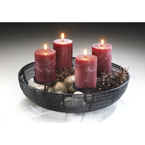 Decorative shell round made of metal for 4 candles