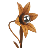 Garden connector decoration plug flower fleur natural rust 2er set 96cm