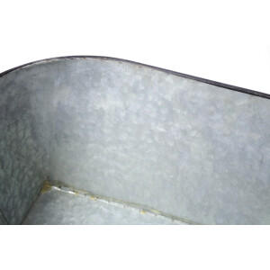 Pflanzgefäß oval aus Metall mit Seilgriff S/3