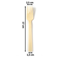 Fork - stable bamboo cutlery comfort - no wood - 100% bamboo - 100 pieces