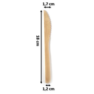 Knife - stable bamboo cutlery premium - no wood - 100% bamboo - 50 pieces