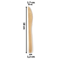 Messer - stabiles Bambusbesteck Premium - kein Holz - 100% Bambus - 50 Stück