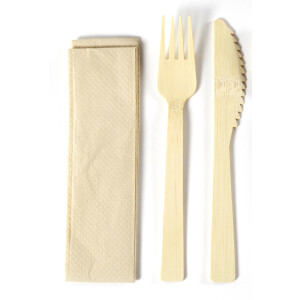 Bamboo cutlet set comfort - napkin / knife / fork - no...