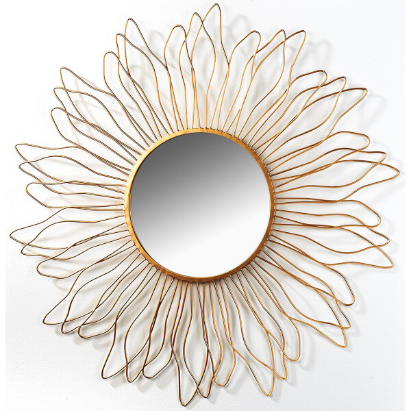 Spiegel Wandspiegel SUN - rund - goldfarben - Metall - 80cm