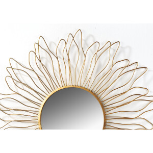 Spiegel Wandspiegel SUN - rund - goldfarben - Metall - 80cm