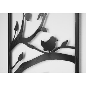 Wandbild TREE dreiteilig aus schwarzem Metall