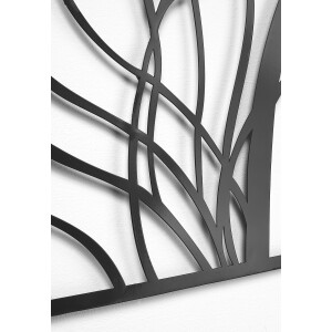 Wandbild WOOD dreiteilig aus schwarzem Metall