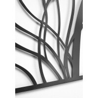 Wandbild WOOD dreiteilig aus schwarzem Metall
