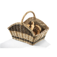 Firewood basket made of rattan two -tone with removable jut stuff