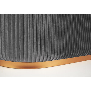 Sitzbank mit Aufbewahrung Samtoptik Textil – hell grau goldfarben