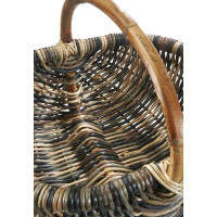 Rattan basket in multicolor dark brown
