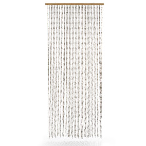 Türvorhang Loop Papier grau 36 Stränge 90x200 cm
