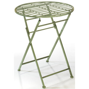 Kobolo Gartentisch Metalltisch Bistrotisch Tisch - Metall - 60cm - antique green -