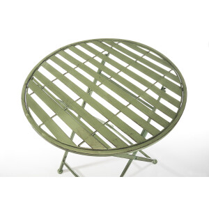 Kobolo Gartentisch Metalltisch Bistrotisch Tisch - Metall - 60cm - antique green -