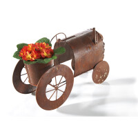 Blumentopf Pflanztopf Pflanzenständer Traktor zum bepflanzen - rostoptik - braun