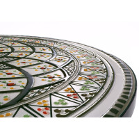 Gartentisch Mediterran mit Platte in Mosaikoptik grau - Höhe 68 cm Durchmesser 55 cm