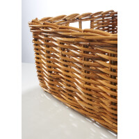 Shelf basket rattan lacak braided with grip holes - size S