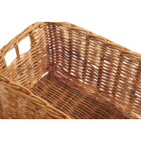 Shelf basket rattan lacak braided with grip holes - size S
