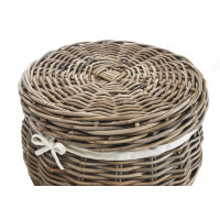 Storage basket made of rattan Kubu Gray with insert and lid