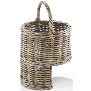 Stair basket made of rattan Kubu Gray