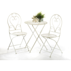 Tischset Metall - Tisch und zwei Stühle - cream