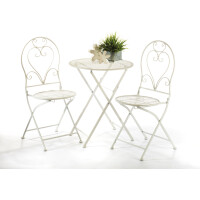 Tischset Metall - Tisch und zwei Stühle - cream
